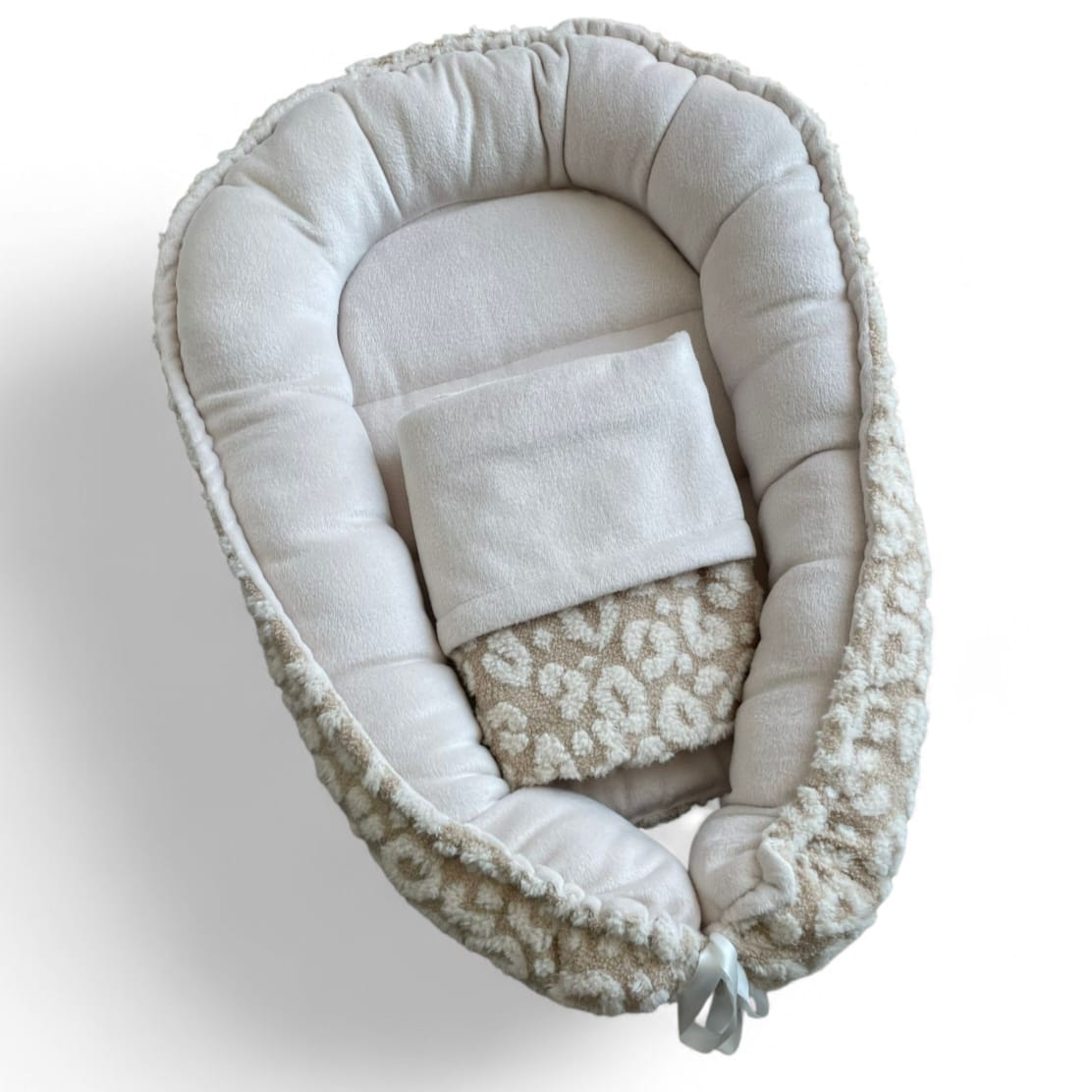 babynestje panterprint teddystof