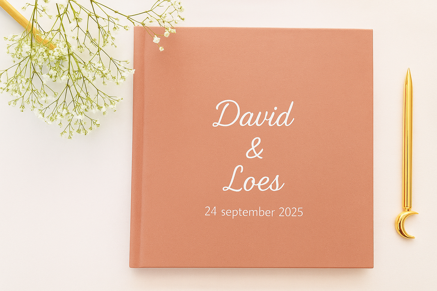 Fotoboek zelf ontwerpen linnen cover gastenboek bruiloft