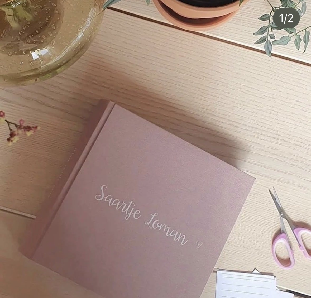 linnen fotoalbum gepersonaliseerd